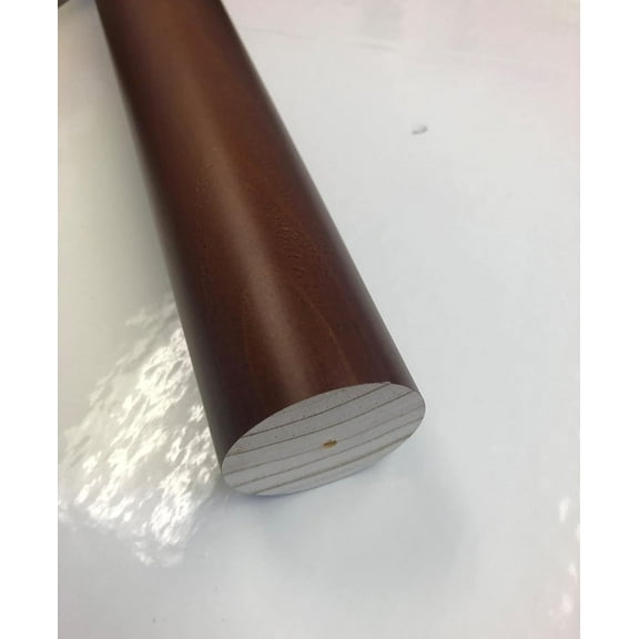 2 Inch Diameter Drapery Wood Smooth Curtain Rod 8 Foot (Walnut)