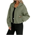 thumbnail image 2 of Women's Trendy Oversize Jacket Solid Color Lapel Long Sleeve Casual Outwear for Fall Winter, 2 of 7