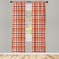 thumbnail image 4 of Ambesonne Fashion Window Curtains, Squares Lines Plain Back, Each 28" W x 95" L, Vermilion and Burnt Orange, 4 of 4