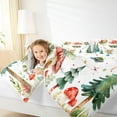 thumbnail image 4 of jejeloiu Fairy Tale Elf Bedding Comforter Set,Red Mushroom Twin Comforter Sets,Green Tropical Botaniocal Pine Bedding Set For Girl,Microfiber Bedroom Decor Reversible,2 Pieces, 4 of 8