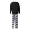 thumbnail image 4 of Conjunto de pijamas navideños familiares a juego con estampado de cuadros y letras. Pijamas de vacaciones para papá, mamá y niños., 4 of 9
