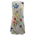 thumbnail image 4 of safuny Women's Trendy Mini Loose Dress with Pocket Tie Dye Floral Print Sleeveless Round Neck Dress Boho Beach Leisure Retro Holiday Clothing Fashion Summer Clearance, 4 of 5