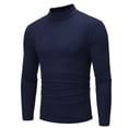 thumbnail image 3 of Blczomt Long Sleeve Mens Shirts Trendy Blue Solid Turtleneck T Shirt 3xl, 3 of 3