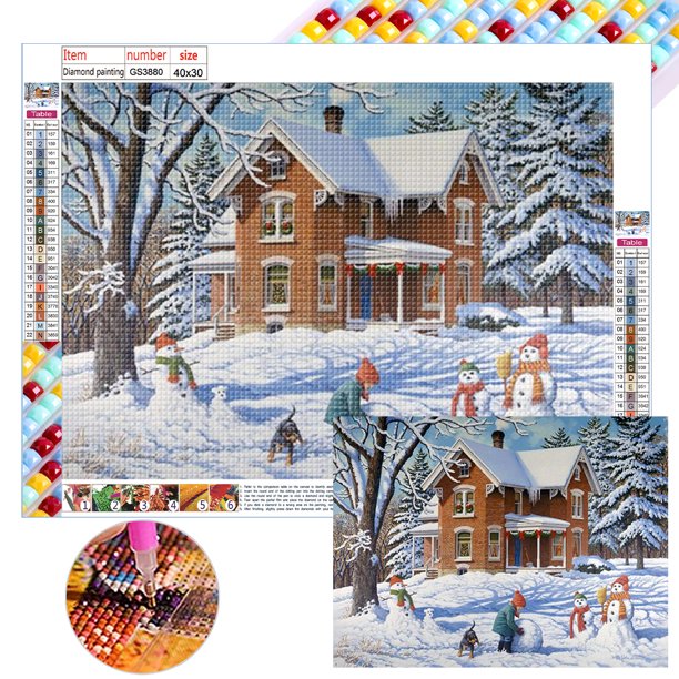 GS3880 Resina Diamante Cuadrado Serie Paisaje Nieve Diamante 40*30CM