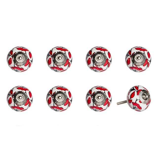 KNOB-IT VINTAGE HANDPAINTED CERAMIC KNOBS (8 Pack) K000001