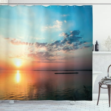 Ambesonne Lake Shower Curtain, Dreamlike Twilight Scenery, 69"Wx70"L, Multicolor