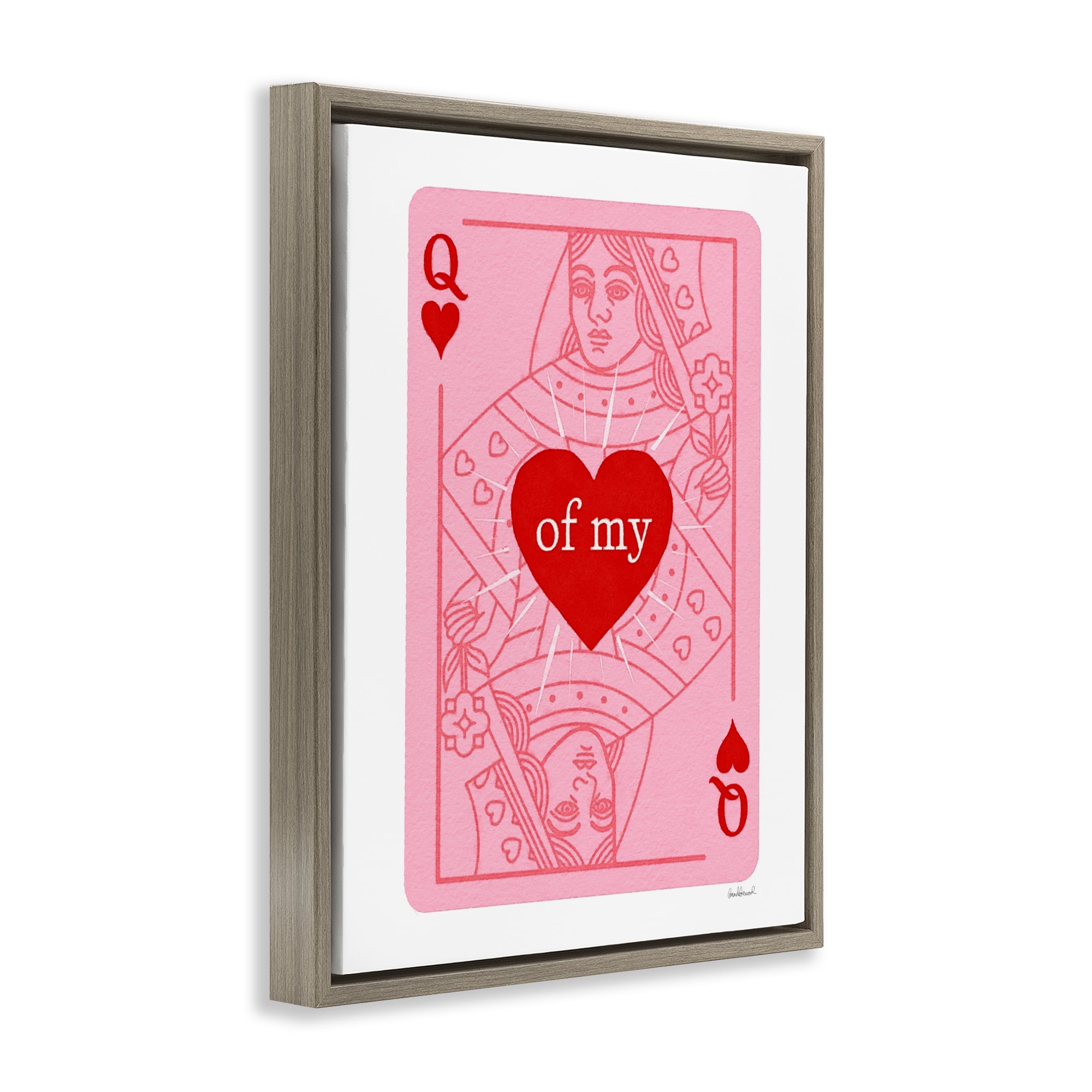 Queen Of My Heart Brown Framed Floater Canvas Wall Art, design by Amanda Greenwood