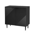 thumbnail image 2 of GDF Studio Modern Geometric Design Side Cabinets with Adjustable Shelves and Spacious Storage, Black, Set of 2, 2 of 12