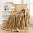 thumbnail image 2 of Fmbmuo Brown Fall Blankets And Throws Fluffy and Soft Fleece Minimalist for Adults Checkered Reversible 39.37×27.56 Inches, 2 of 5