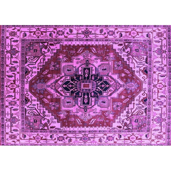 Ahgly Company Indoor Rectangle Persian Purple Traditional Area Rugs, 7' x 10'