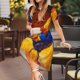thumbnail image 3 of Easygdp Colorful Rooster para Vestido Transpirable de Mujer, Vestido Suelto de Manga Corta con Pliegues y Bolsillos para el Verano, 3 of 6
