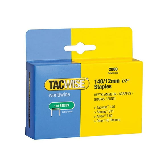 Tacwise - 140 Heavy-Duty Staples 12mm (Type T50 G) (Pack 2000)