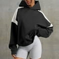 thumbnail image 3 of IDOPIP Womens Oversized Hoodies Fleece Sweatshirts Colour Block Panelling Long Sleeve Sweaters Pullover Tops, 3 of 5