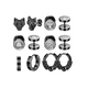 thumbnail image 1 of 6 Pares Aretes Con Piercing Pendientes Runas Hombre NEGRO, 1 of 5