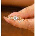 thumbnail image 3 of vylahjewellery Vintage Round Cut Moissanite Engagement Ring Set 14K Vermeil Yellow Gold Leaf Bridal Wedding Ring Promise Gift Ring, 3 of 5