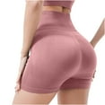 thumbnail image 2 of Dazajoo High Waist Stretch Shorts for Women Solid Color Lightweight Running Short Leggings 2024 Summer Womens Gym Yoga Shorts Deals of Today,Pink,L, 2 of 5