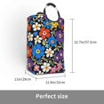 Flower art feature laundry bag, machine washable dirty laundry storage