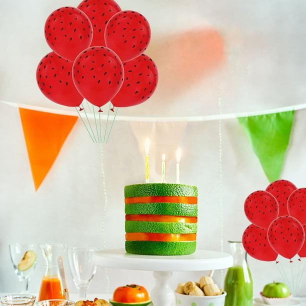 Kit de globos para decoración de fiestas de sandía, globos de látex con forma de sandía para fiestas de verano, bodas, baby showers, fiestas de cumpleaños