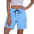 thumbnail image 5 of Yievot Women's Cargo Shorts 7 Inch Inseam Drawstring Elastic Waist Loose Fit Summer Outdoor Casual Shorts with Multi Pockets, 5 of 8