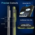 thumbnail image 2 of KOMI Case for Google Pixel 8 Pro with Slide Camera Cover+Screen Protector (1 Pack), Rotated Ring Kickstand Military Grade Shockproof Heavy Duty Protective Cover Olive Green, 2 of 5