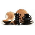 thumbnail image 2 of Stoneware Sonoma 16pc Dinnerware Set, Black + Speckled Spin Wash Mocha, 2 of 8