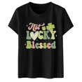 thumbnail image 4 of Cathalem Women's Casual Basic Going Out Crop Tops Short Sleeve Rib Knit Tee Top,Black M, 4 of 4