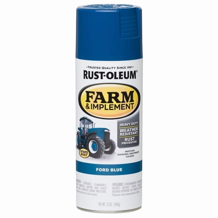 6 Pc, Rust-Oleum Indoor And Outdoor Gloss Ford Blue Oil-Based Farm & Implement 12 Oz