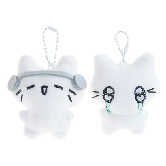 2Pieces Soft Bag Pendant Plush Keychain Charm Cats Shape Bag Charm Plush Texture Phone Pendant Suitable for Key and Bag
