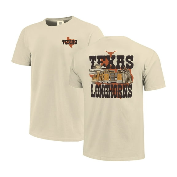 Unisex Image One  Natural Texas Longhorns Hyper Local Stadium Mascot Skyline T-Shirt