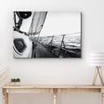 thumbnail image 2 of PixonSign Canvas Print Wall Art Detailed Deck View of Sailboat Transportation Ocean Photography Realism Beach Scenic Relax/Calm Cool Black and White for Living Room, Bedroom, Office - 16"x24", 2 of 5