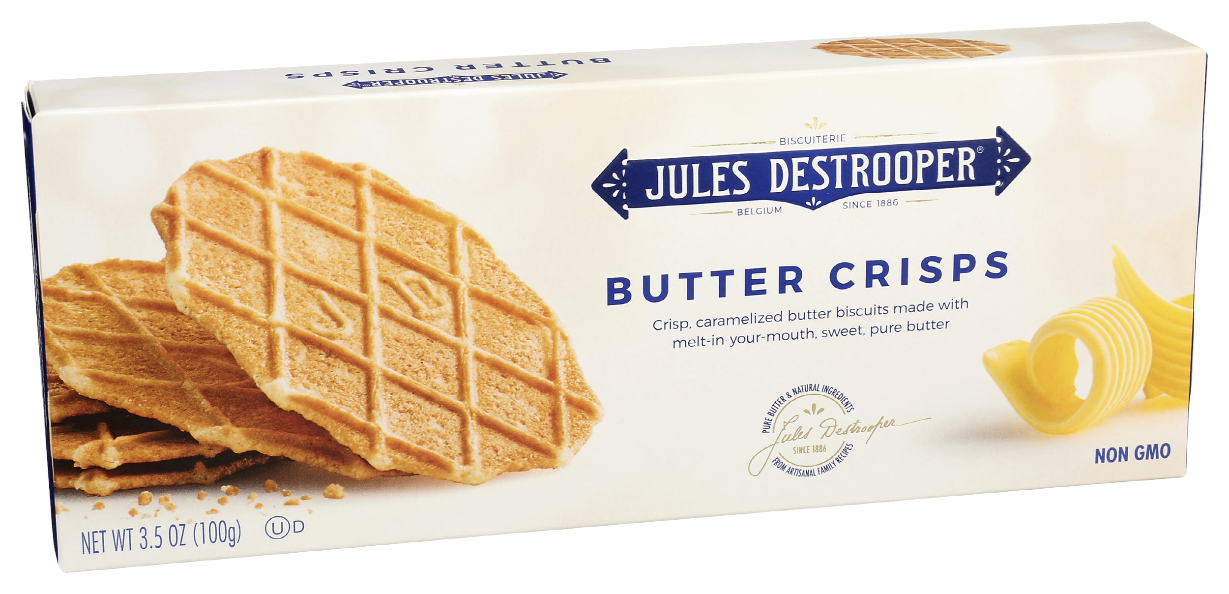 Pack of 12, Jules Destrooper Butter Crisps, 3.5 oz