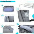 thumbnail image 6 of AECOJOY Office Chair with 7 Points Massage&Heat Function,Comfy Executive Office Chair High Back Office Chair Reclining Swivel Home Office Chair Leather Computer Chair, Grey, 6 of 7