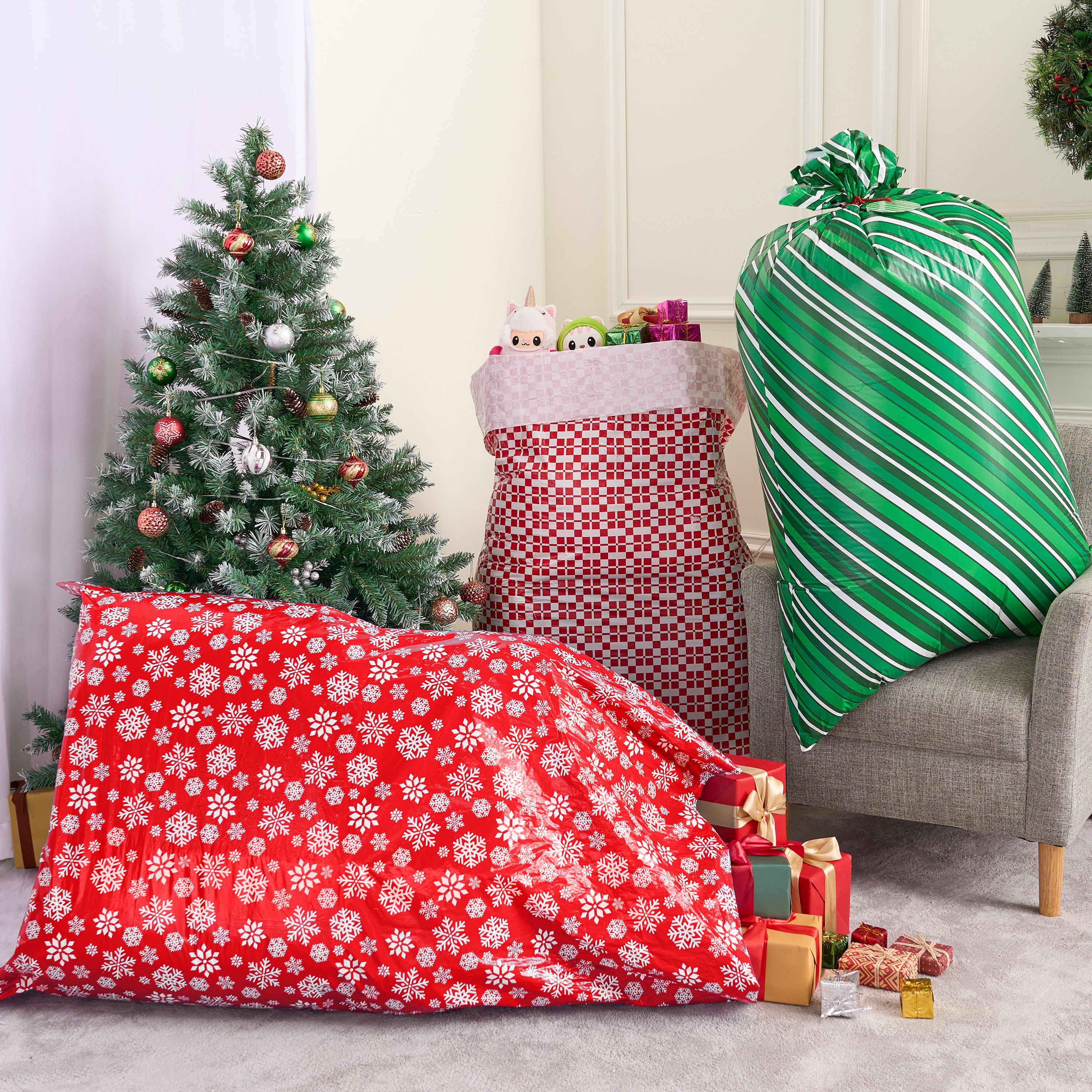 Joyfy 3-Piece Jumbo Christmas Gift Bags 56" x 36" photo 7