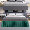 thumbnail image 6 of PiccoCasa Polyester Bed Skirt 14 inch Drop Dust Ruffle Green Full, 6 of 7