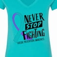 thumbnail image 4 of Inktastic Never Stop Fighting Suicide Prevention Awareness Ribbon Women's V-Neck T-Shirt, 4 of 5
