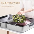 thumbnail image 3 of FORMRS Makeup Bag Travel Cosmetic Organizer for Women Fold Flat Zipper Pouch with Handle, Green Flower Pattern, 3 of 8