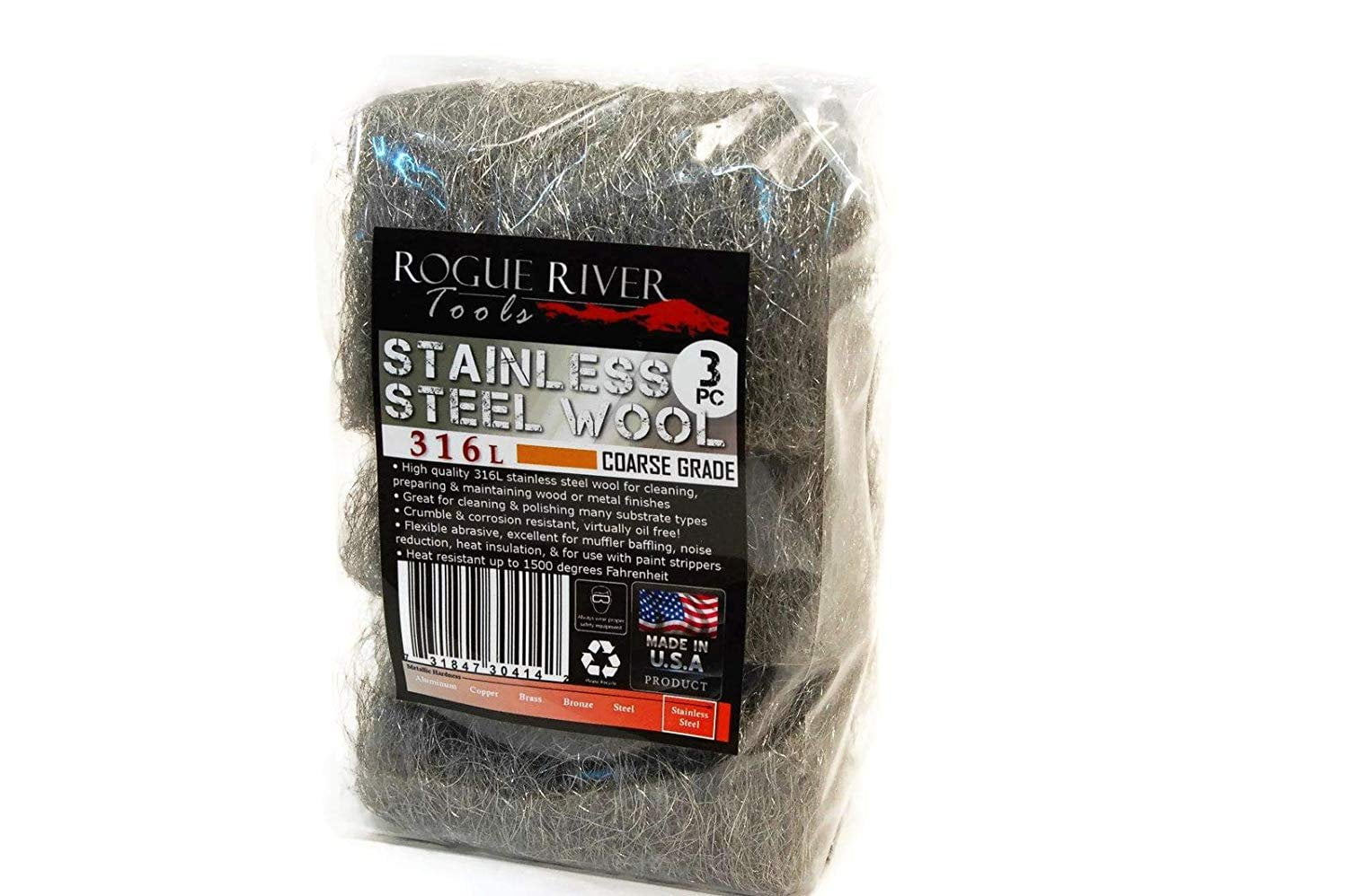 Bronze Wool Pads by Rogue River Tools Coarse Grade 8 Pack