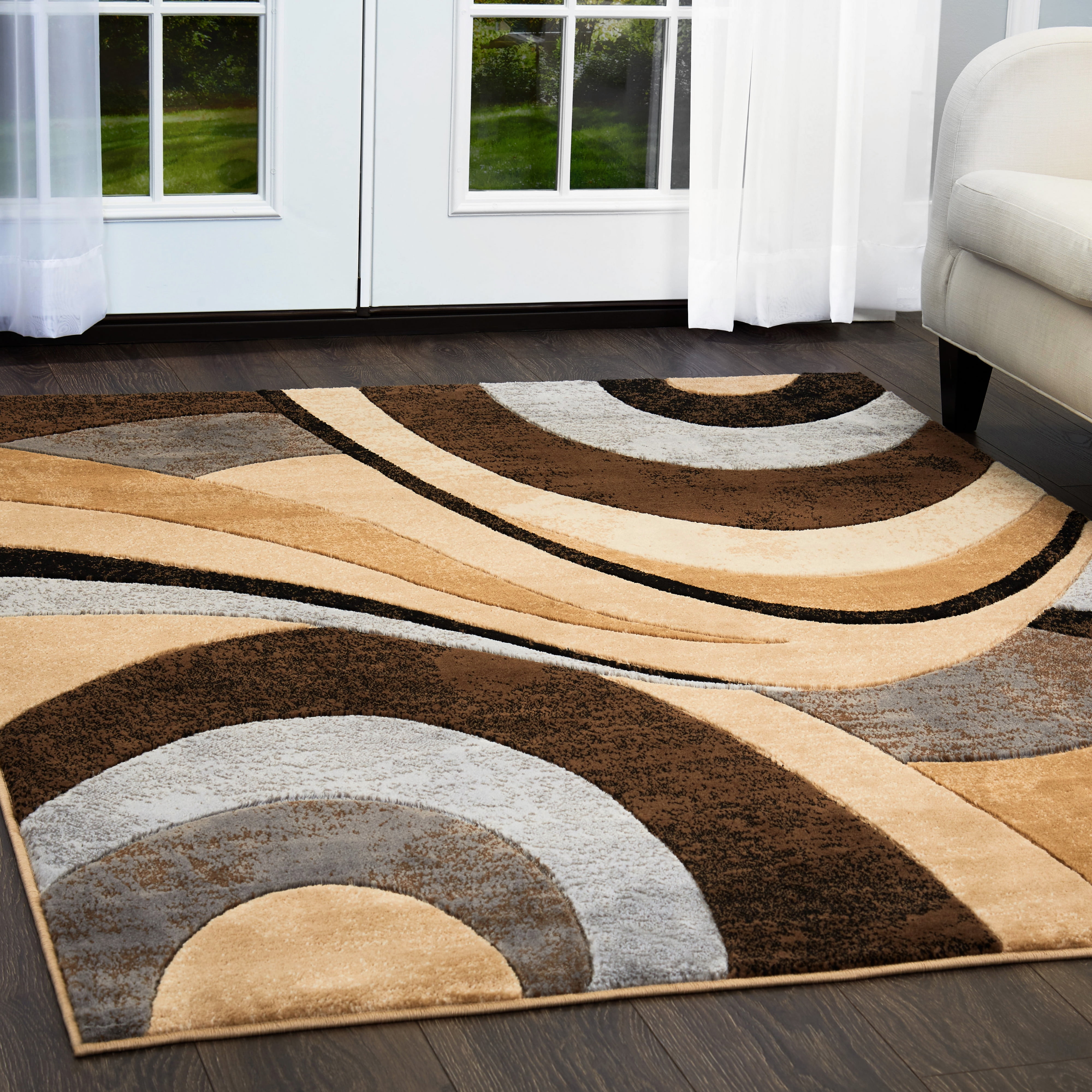 Home Dynamix Tribeca Slade Contemporary Abstract Area Rug, Brown/Grey, 3 Piece Set