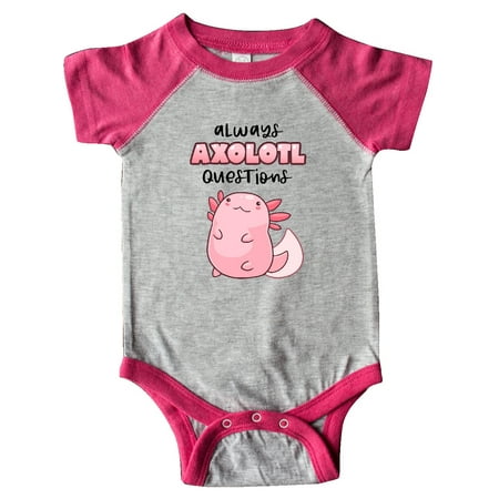 

Inktastic Always Axolotl Questions Cute Curious Axolotl Gift Baby Boy or Baby Girl Bodysuit