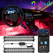 Govee Car LED Lights, Interior Car Lights Upgrade Two-Line Design, APP & Box Control, Music Sync, RGB LED Lights for Car, DC 12V