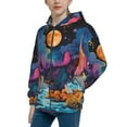 thumbnail image 2 of Pofeuu Fantasy Cosmic Landscape Print Teenage Zipper Hoodie Sweatshirts Hooded Casual Jackets With Pocket For Boys Girls-Small, 2 of 6