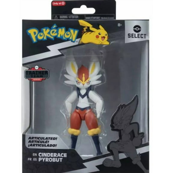 Pokémon Select Cinderace Articulated Action Figure by Jazwares – 6-Inch Collectible Toy for Kids and Fans Ages 8