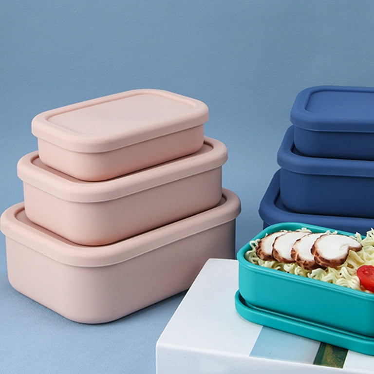 custom hot selling Food Grade silicone lunch box Portable Kids Bento Box  Silicone Food Storage Container with 3 Compartment - AliExpress