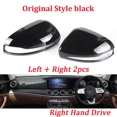 thumbnail image 1 of For Mercedes Benz C GLC S E Class W205 X253 W222 W213 Replacement carbon Black Side Rearview Mirror Cover Caps Shell For LHD RHD RHD-Original style, 1 of 6
