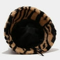thumbnail image 4 of Sombrero de lavabo con rayas de leopardo a la moda para mujer, sombrero de pescador de felpa, sombrero cálido Fridja nalpqowj1076, 4 of 5