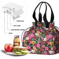 thumbnail image 4 of Pioneer Flower Floral Print Pattern Drawstring Lunch Bag Women - Drawstring Lunch Bag Insulated for Work Office - Stain-Resistant Large Lunchbags for Women with Multi-Pockets, 4 of 6