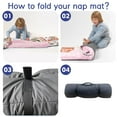 thumbnail image 5 of KAINSY Custom Rainbow Toddler Nap Mat for Girls , Personalized Name Kids Preschool Sleeping Mat with Pillow and Blanket, Easy Carry - Ideal for Daycare, Kindergarten, Camping, Travel, 5 of 8