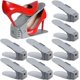 thumbnail image 1 of Paquete de 10 zapateros ajustables, apilables, organizador de zapatos, soporte para zapatero que ahorra espacio (gris), 1 of 5
