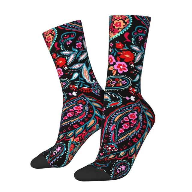 Balery Paisley Calcetas Largas con Estampado para Hombre y Mujer – Suaves y Transpirables, Talla Única (US 5-11)