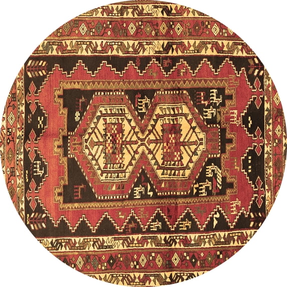 Ahgly Company Indoor Round Southwestern Brown Country Area Rugs, 4' Round
